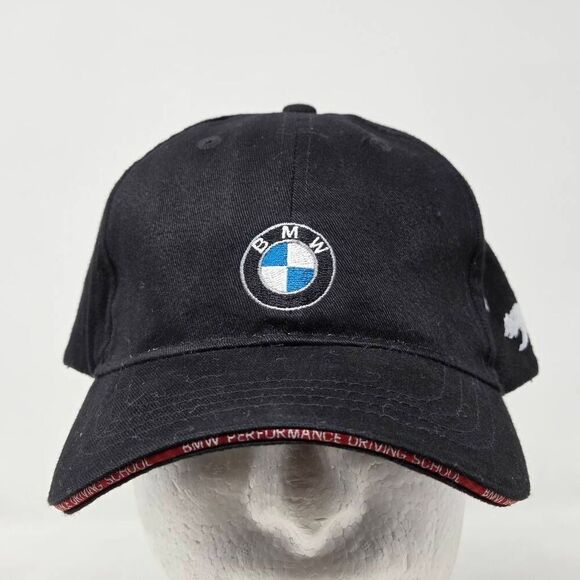 BMW PERFORMANCE DRIVING SCHOOL HAT CAP CALIFORNIA BEAR STRAPBACK BLACK M3 MENS - Picture 1 of 6